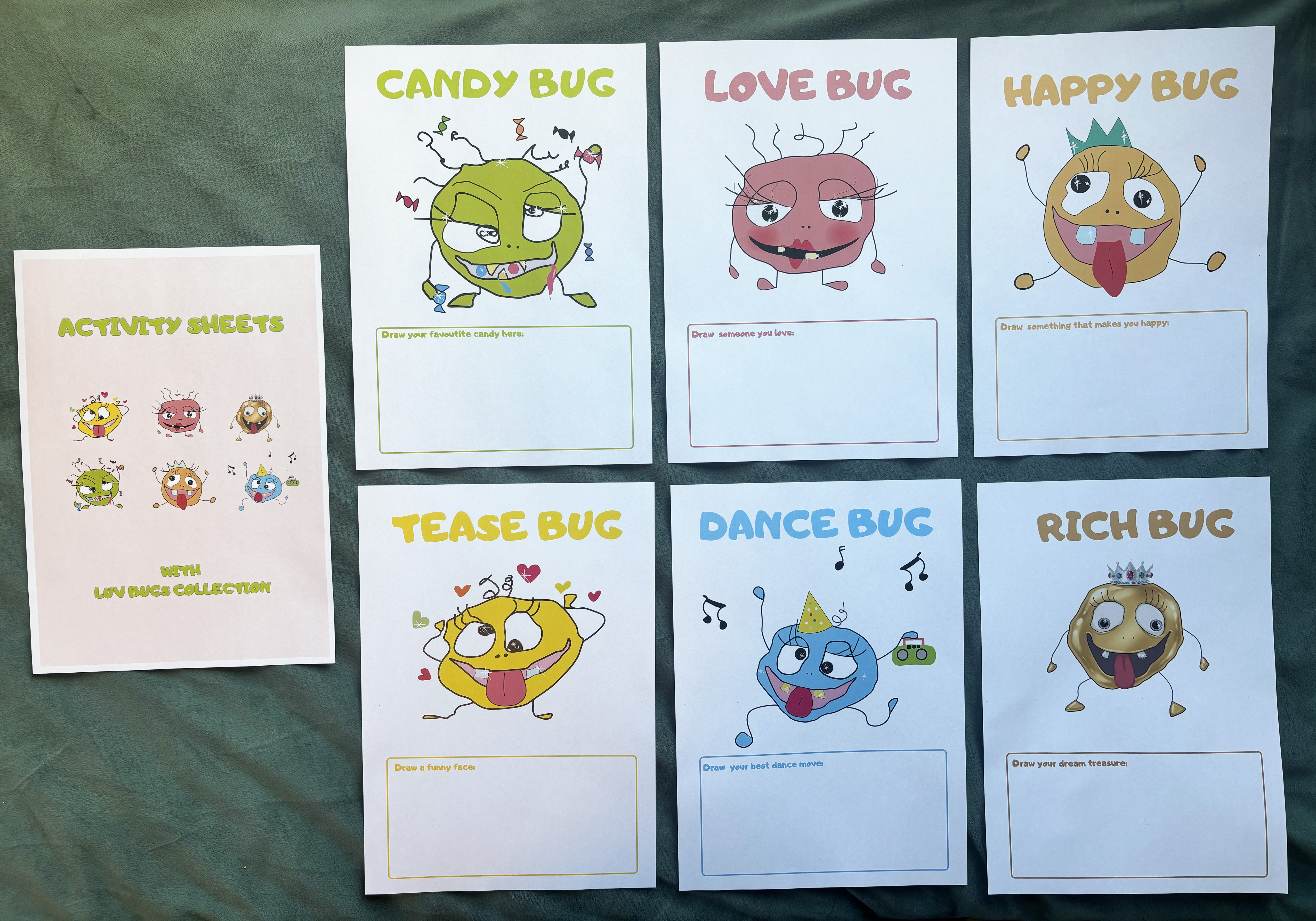 Luv Bugs Collection Activity Sheets – 6 characters to draw