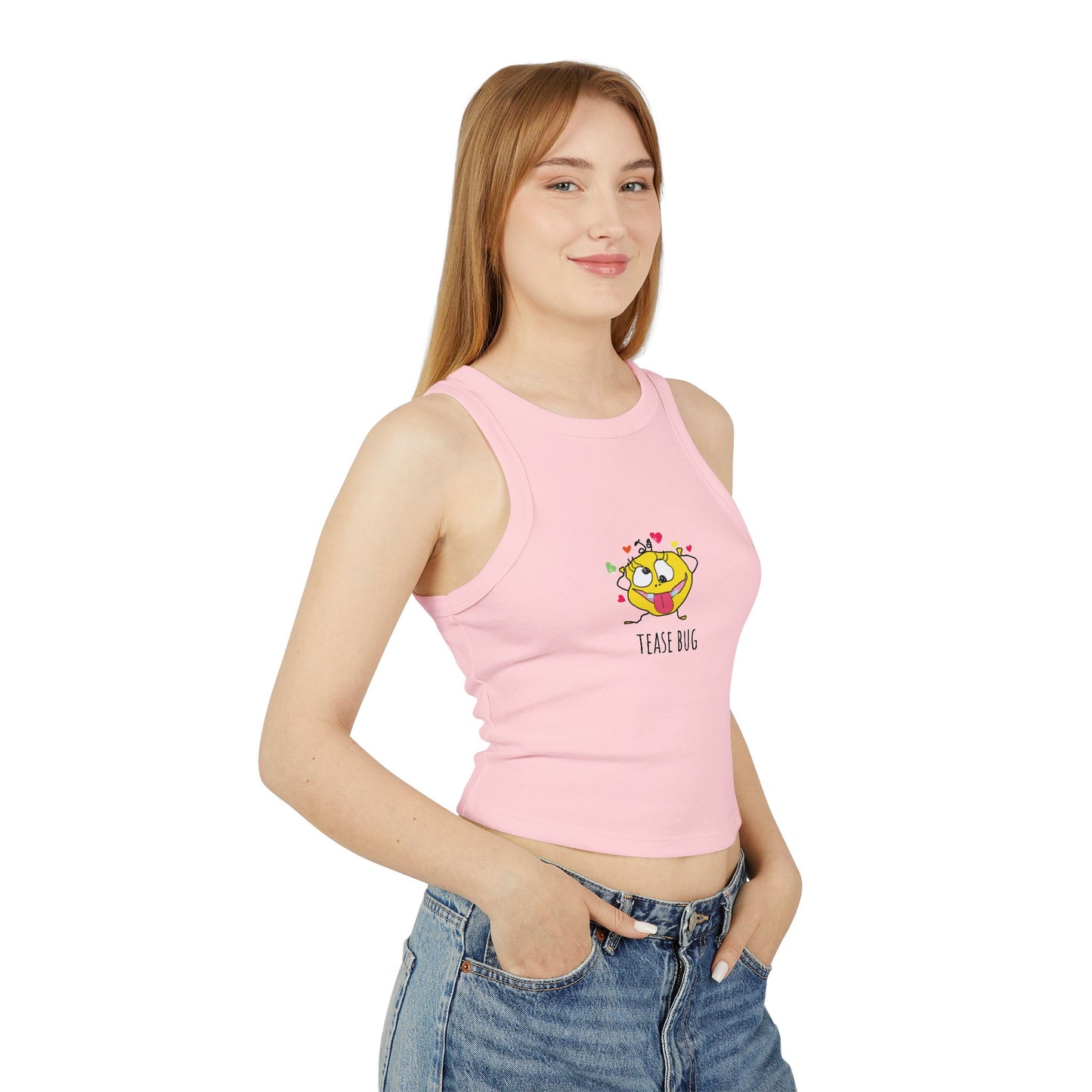 Women's Micro Rib Racer Tank Top - Tease Bug