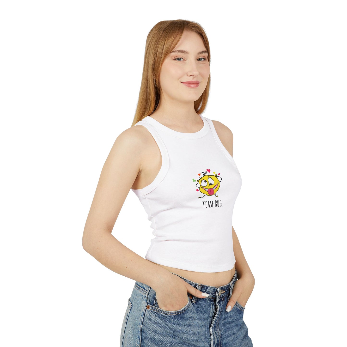 Women's Micro Rib Racer Tank Top - Tease Bug