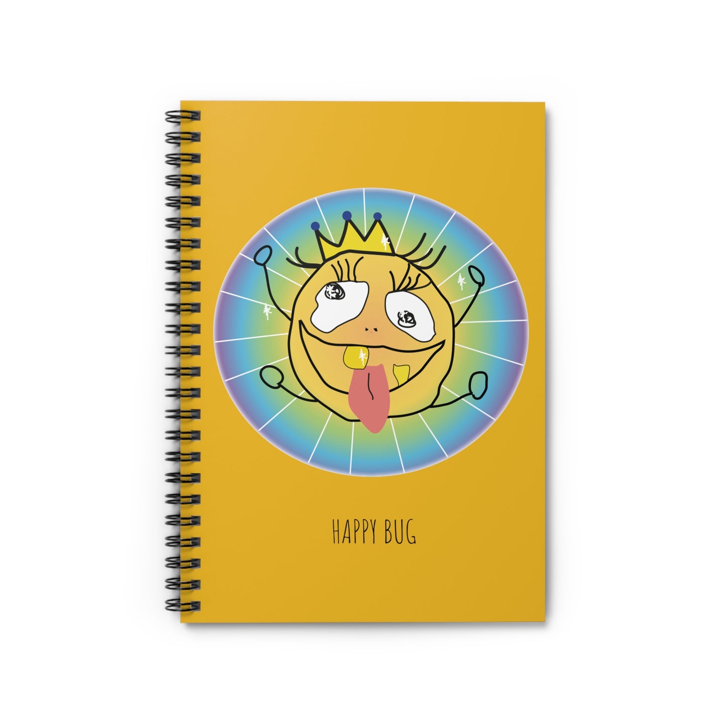 Happy Bug - Spiral Notebook - Ruled Line - Yellow