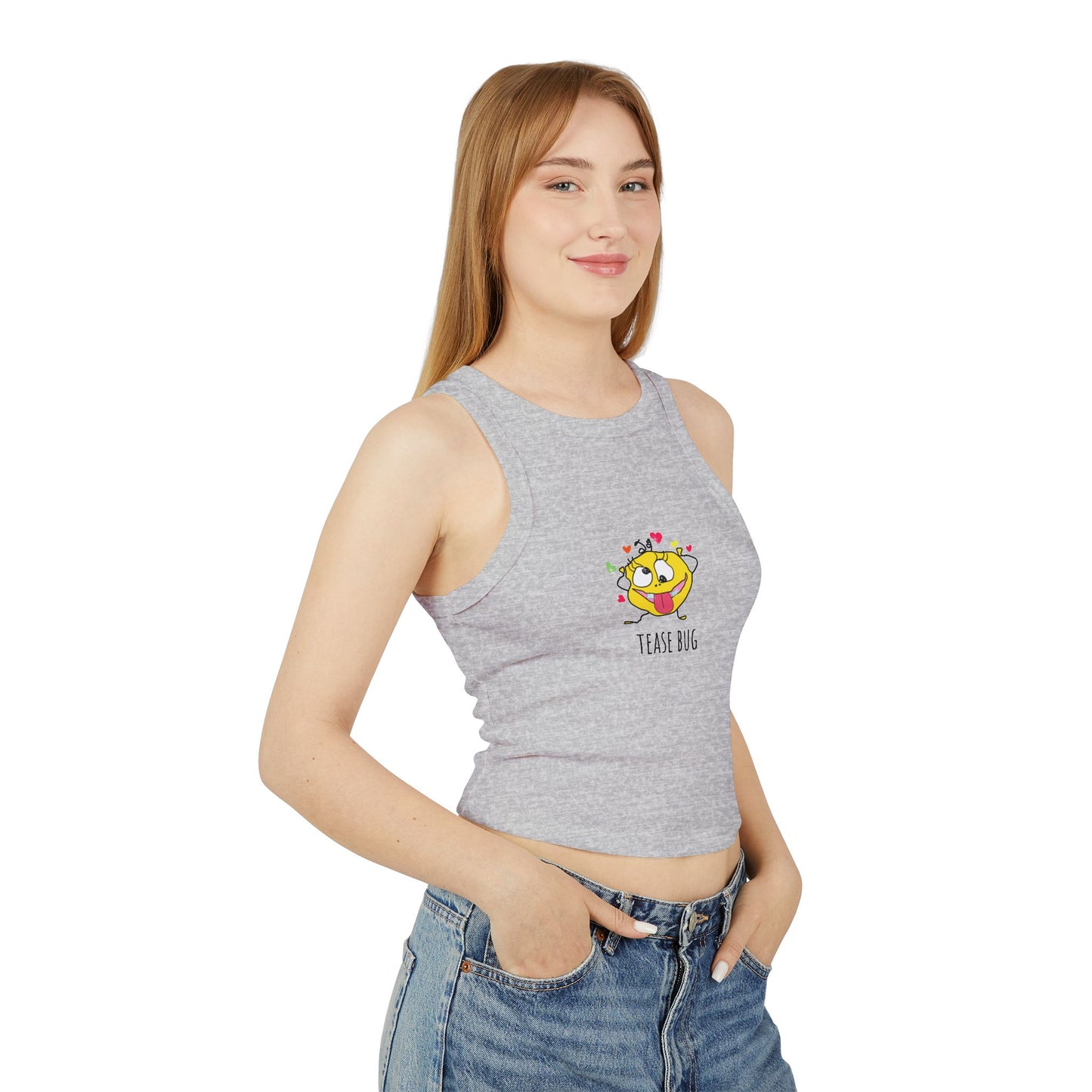 Women's Micro Rib Racer Tank Top - Tease Bug