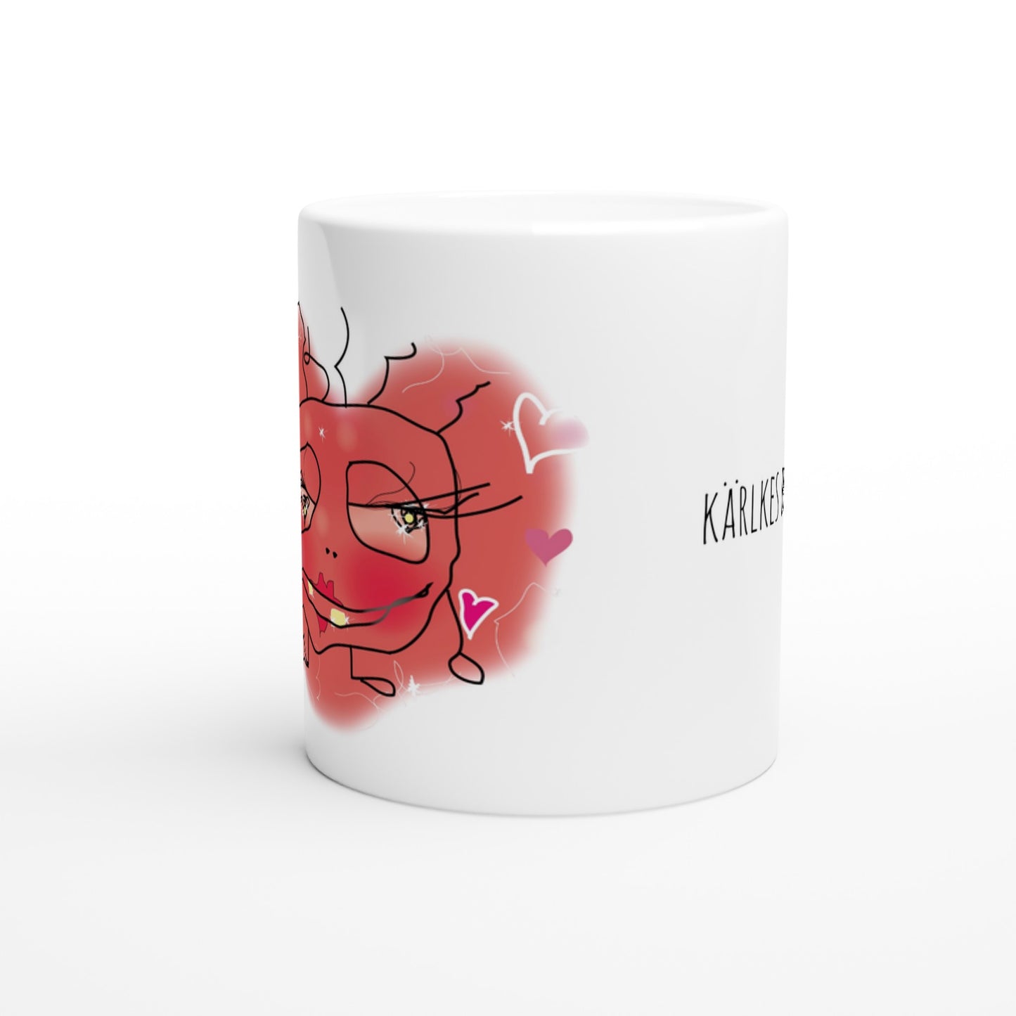 Kärleksbacill kaffemugg vit