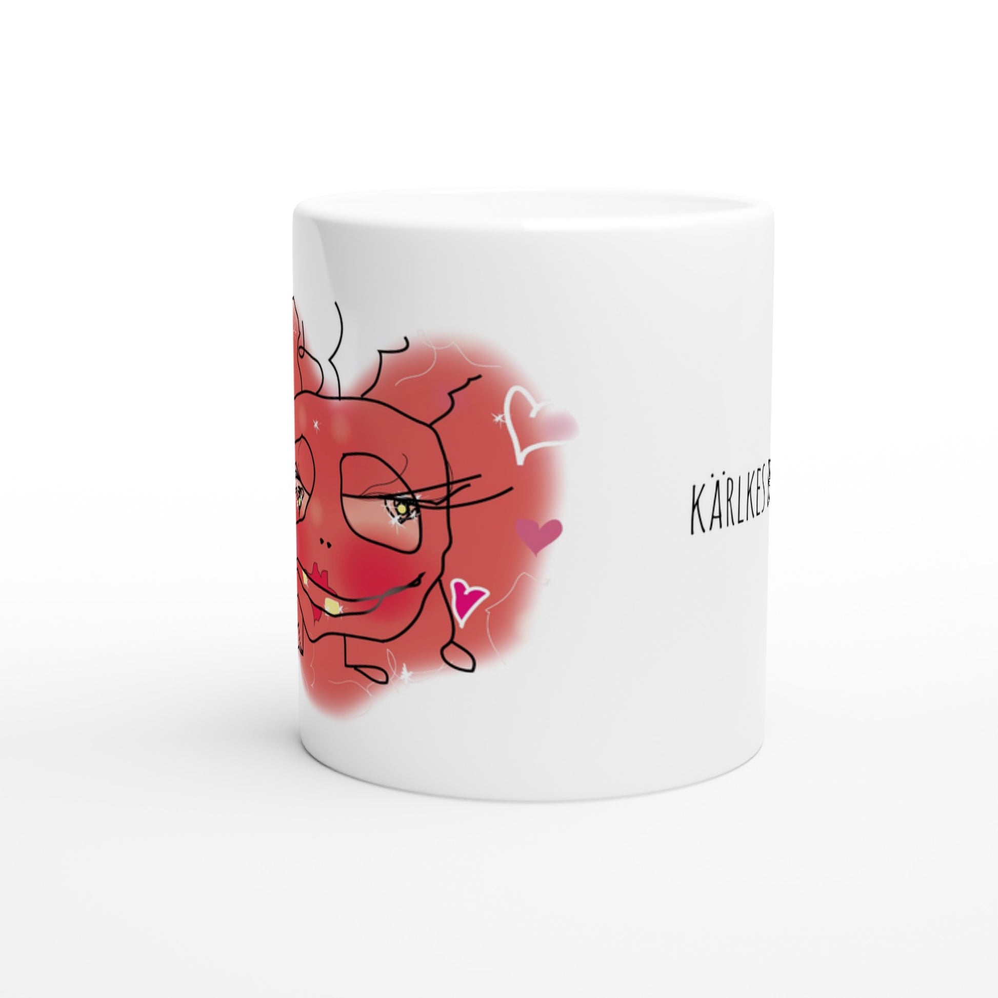 Kärleksbacill kaffemugg vit