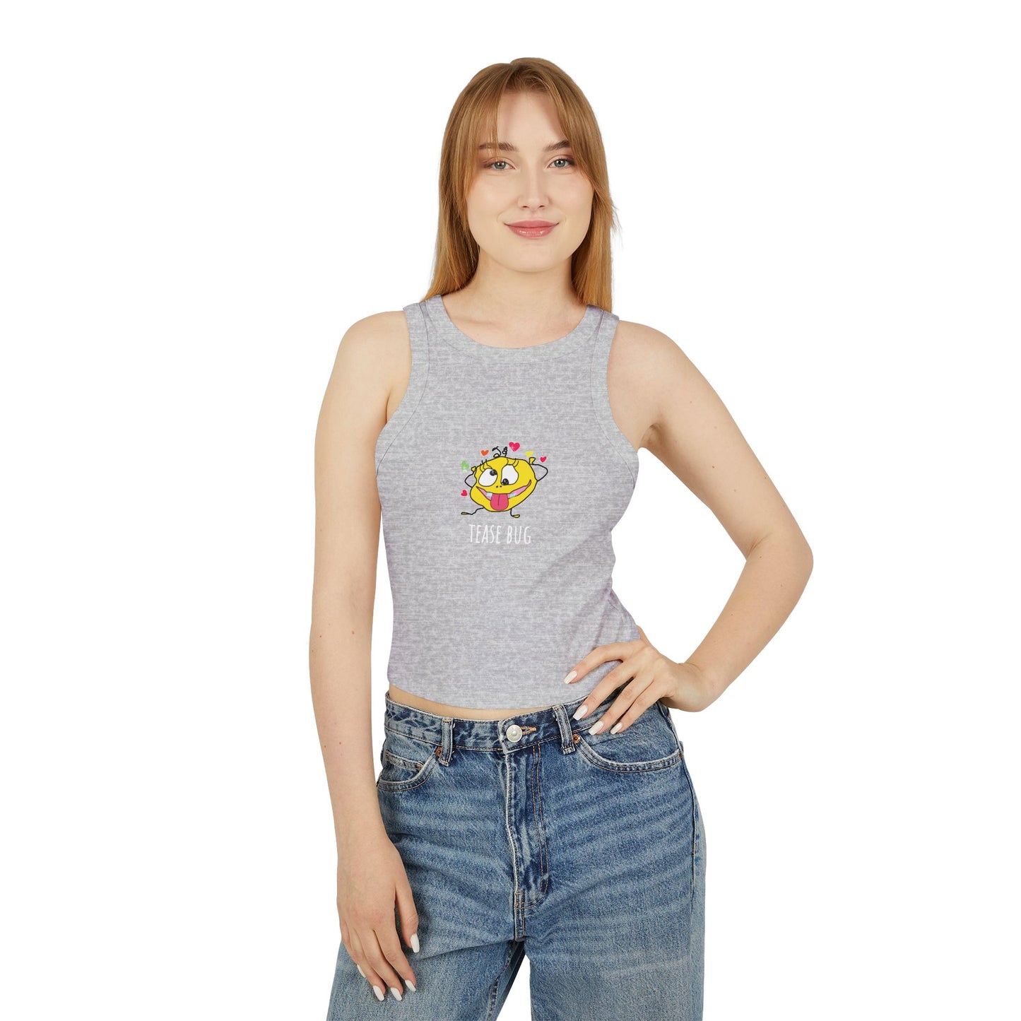 Women's Micro Rib Racer Tank Top - Tease Bug