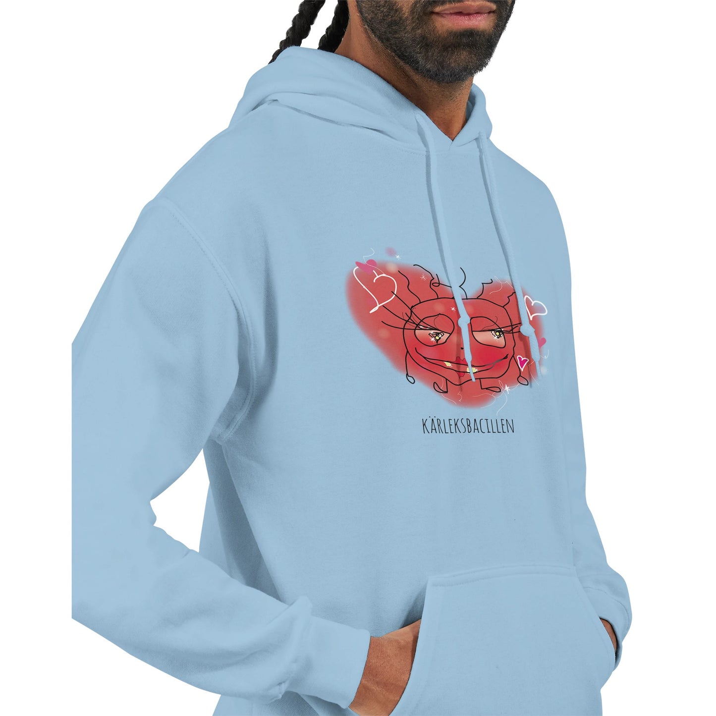 Kärleksbacillen - Unisex Pullover Hoodie Blå