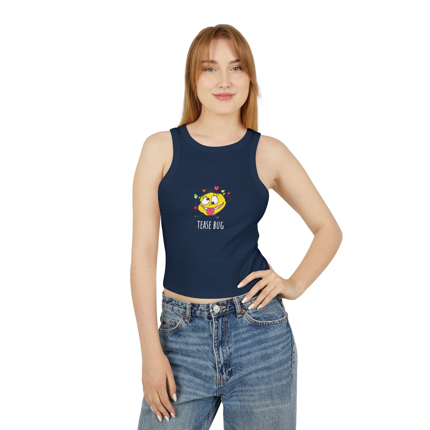 Women's Micro Rib Racer Tank Top - Tease Bug