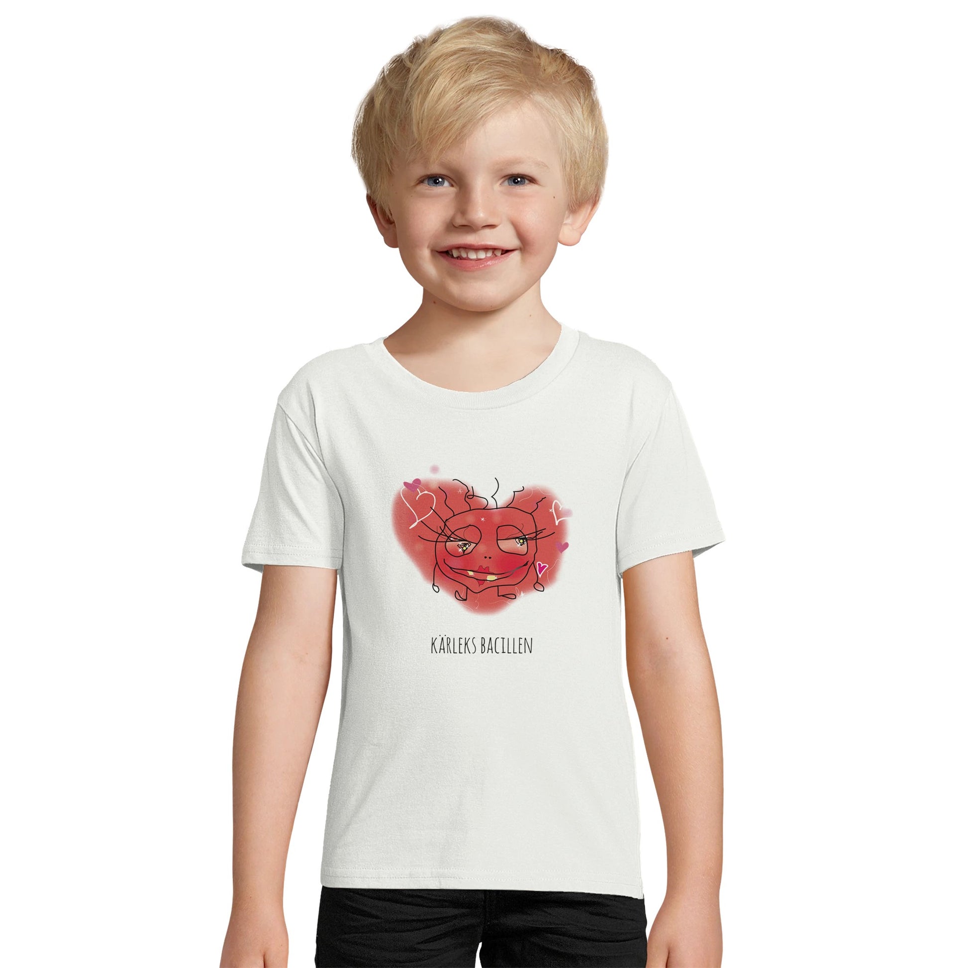 Kärleksbacillen Barn T-shirt vit
https://luvbugscollection.com/, www.bacillerna.se