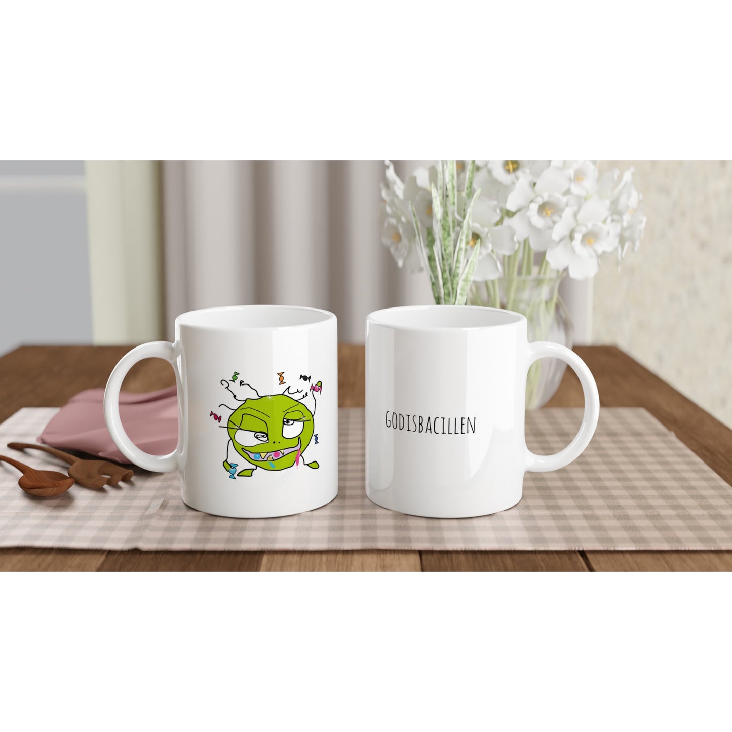  Godisbacillen Kaffemugg Vit Kaffekopp Present