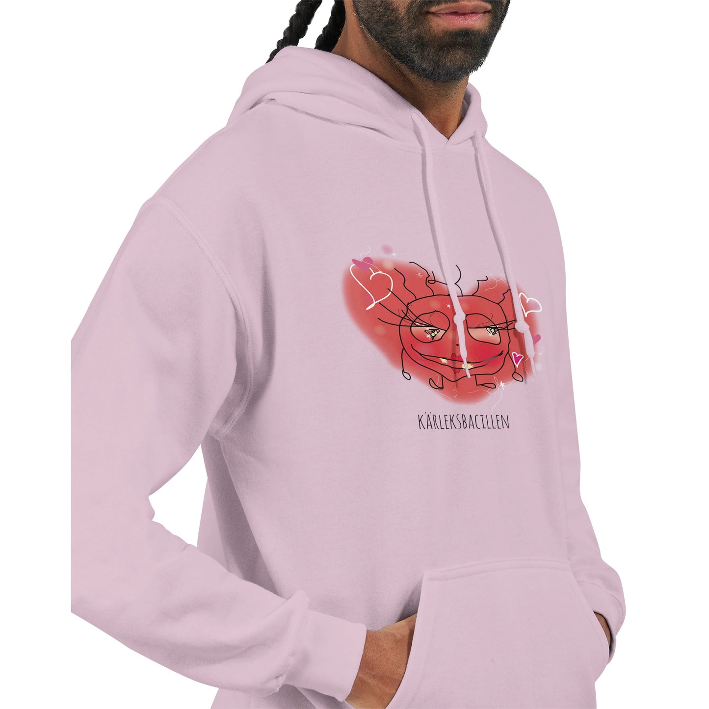 Kärleksbacillen - Unisex Pullover Hoodie Rosa