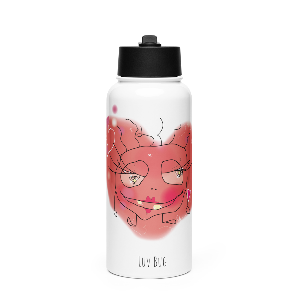 Luv Bug - Stainless steel water bottle with a straw lid