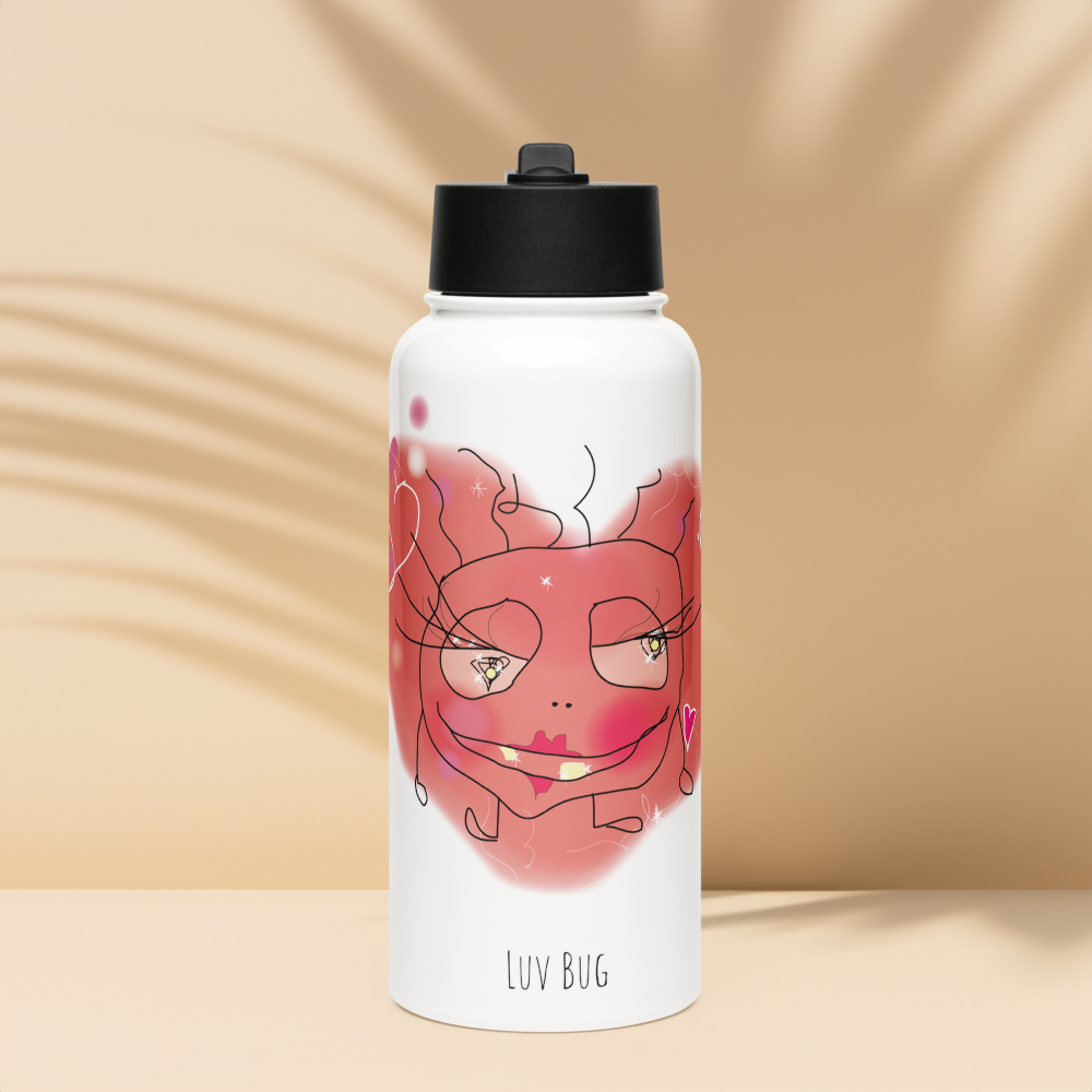 Luv Bug - Stainless steel water bottle with a straw lid