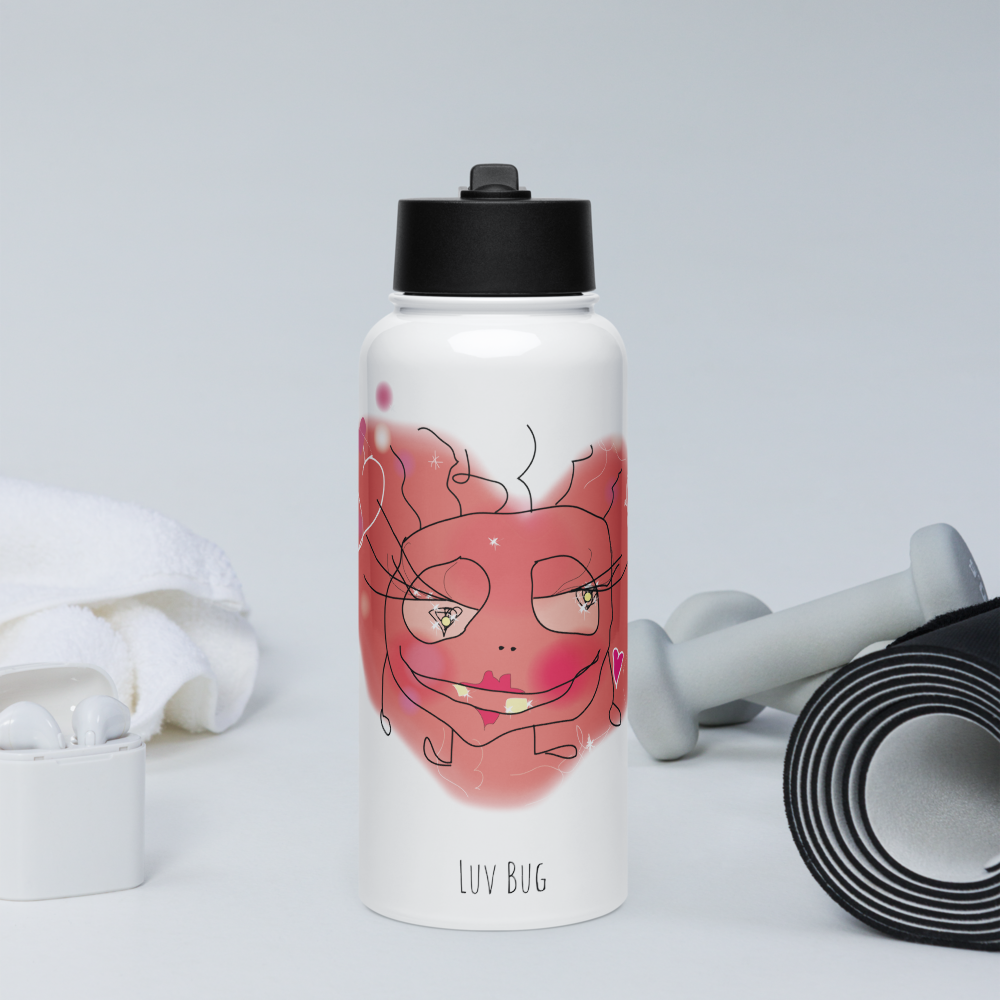 Luv Bug - Stainless steel water bottle with a straw lid