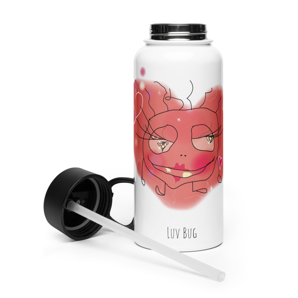 Luv Bug - Stainless steel water bottle with a straw lid